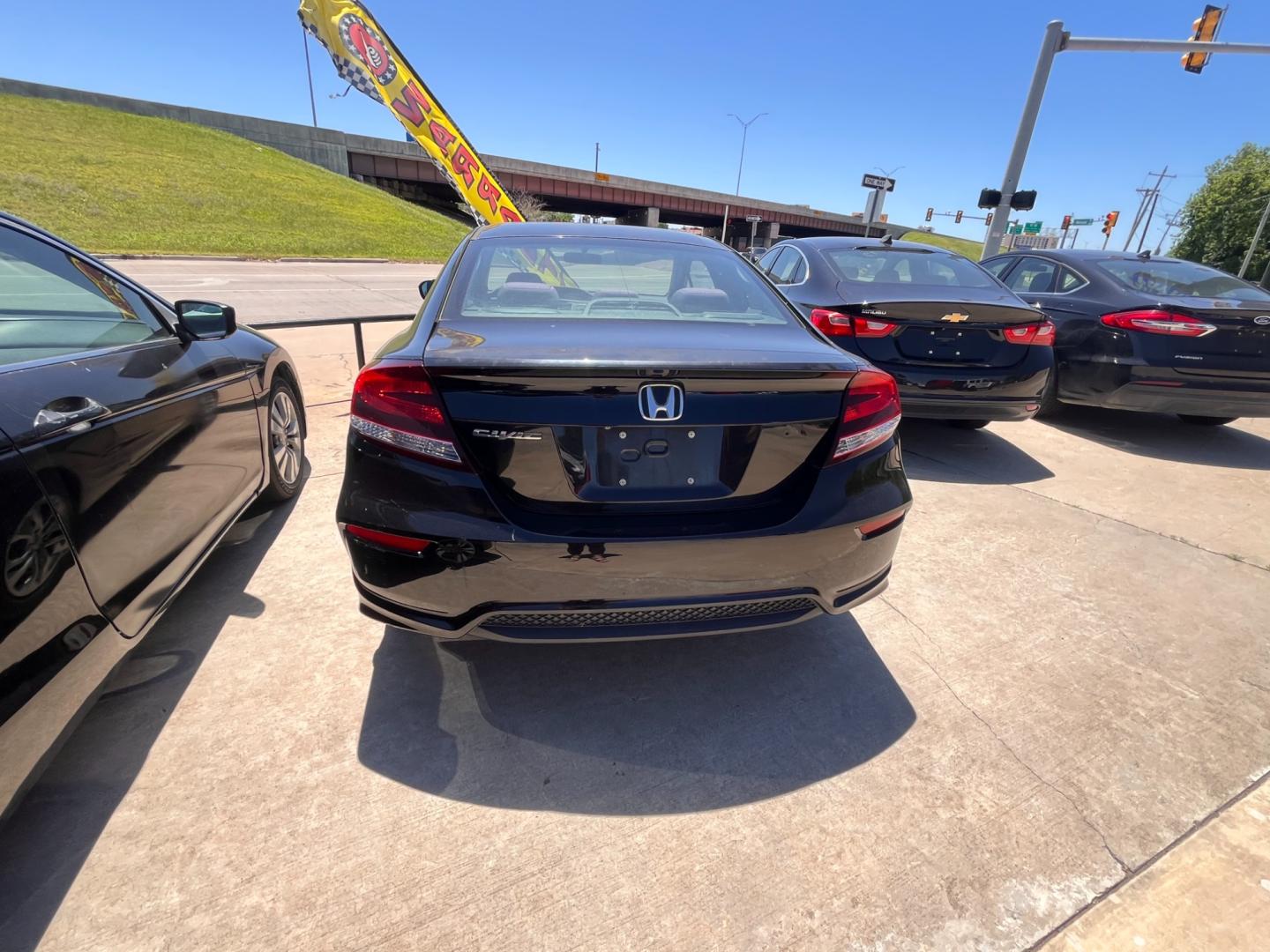 2014 BLACK HONDA CIVIC LX LX Coupe CVT (2HGFG3B57EH) with an 2.3L L4 SOHC 16V engine, Continuously Variable Transmission transmission, located at 8101 E. Skelly Dr., Tulsa, OK, 74129, (918) 592-3593, 36.121891, -95.888802 - Photo#3